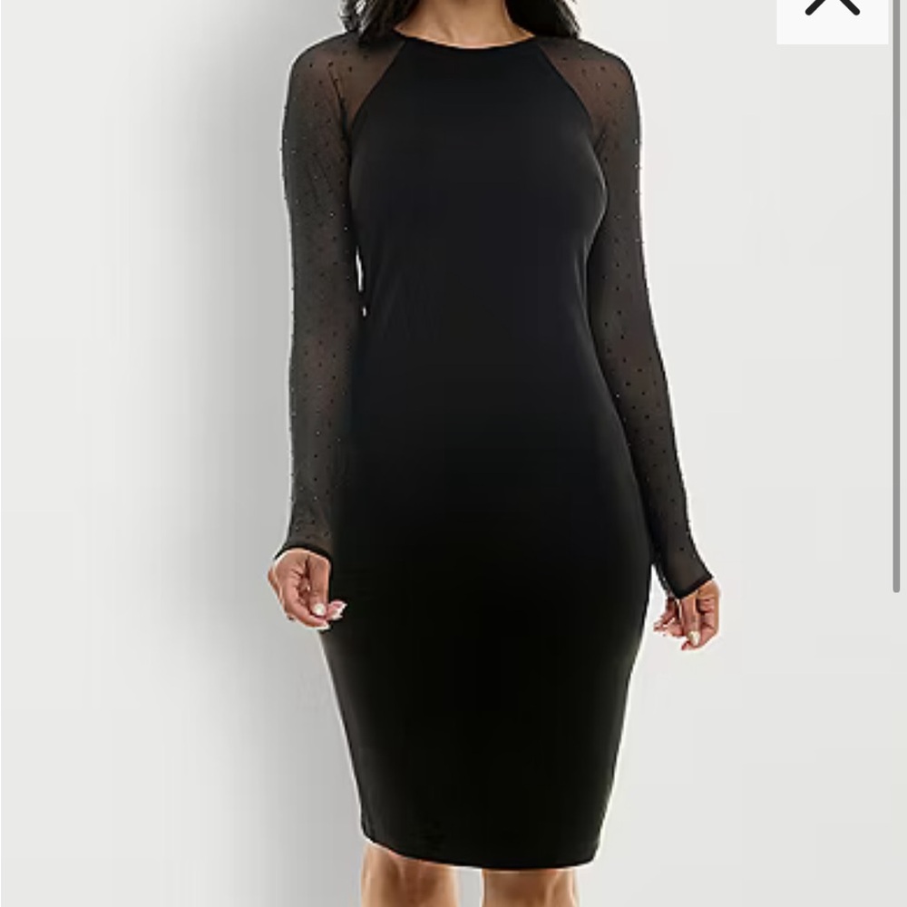 Premier Amour Long Illusion Sleeve Sheath Dress size 6 nwt